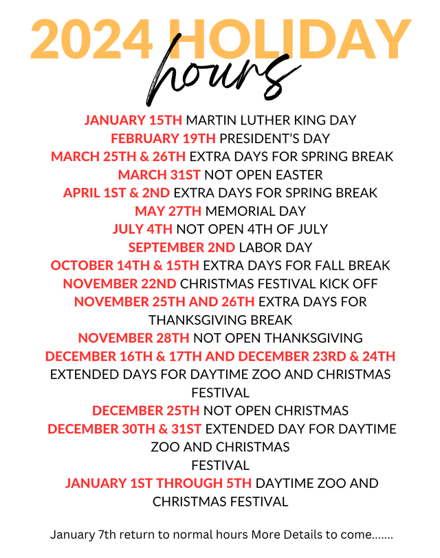 HOLIDAY DATES